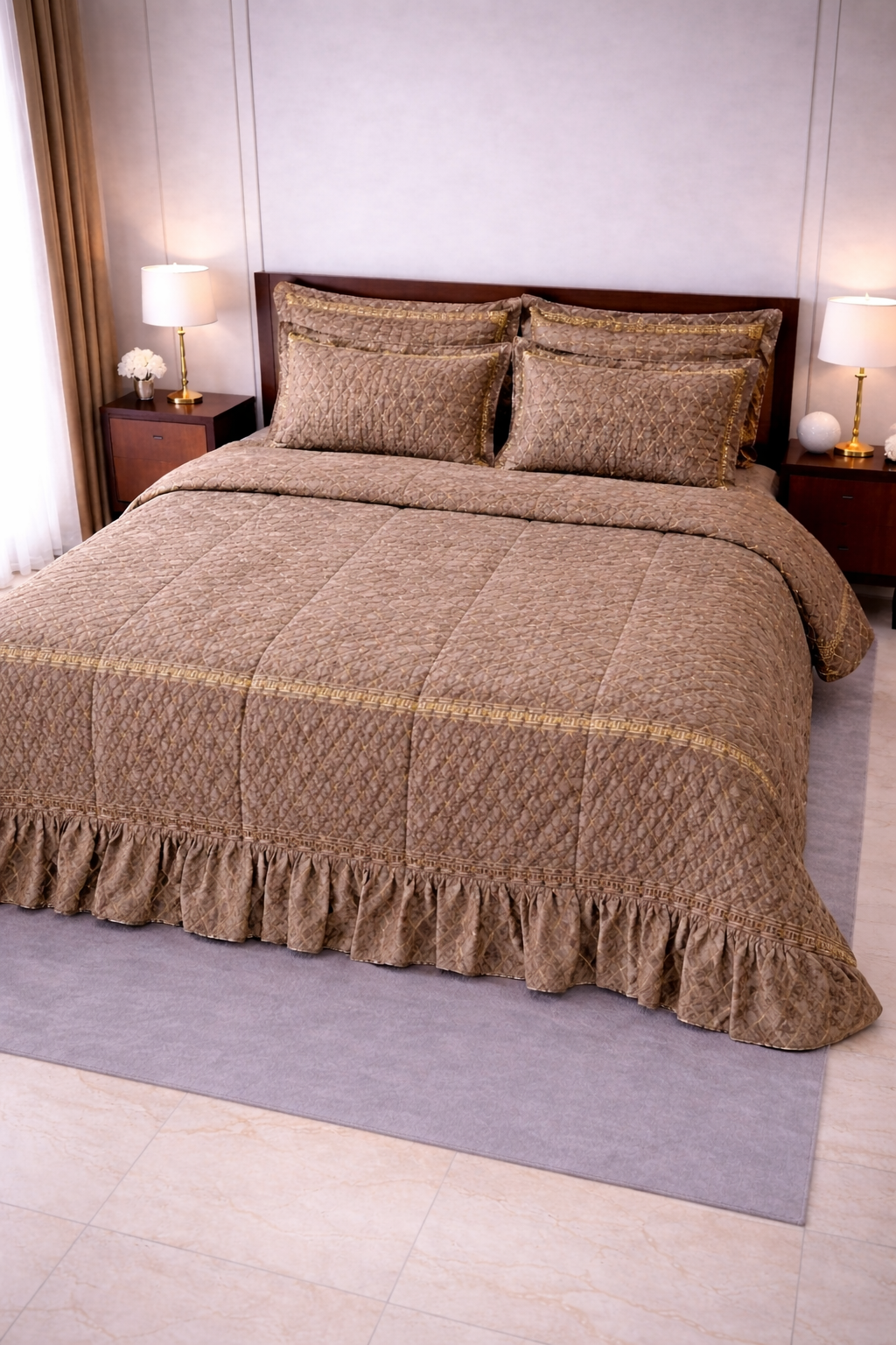 Velvet 3pcs Foamy Bedsheet- King Size