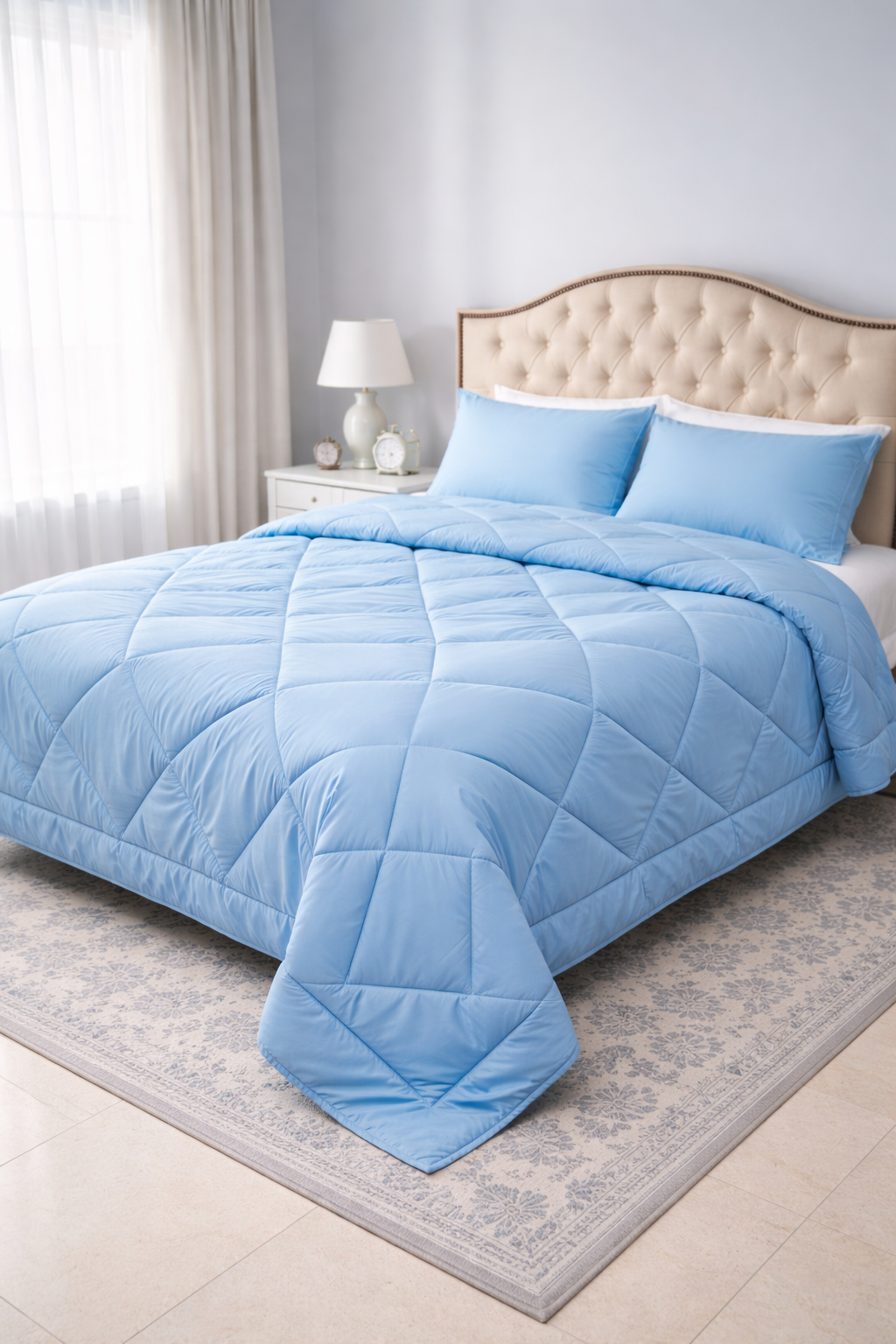 Premium Ultra-Soft Quilted Comforter 1pc - Sky Blue