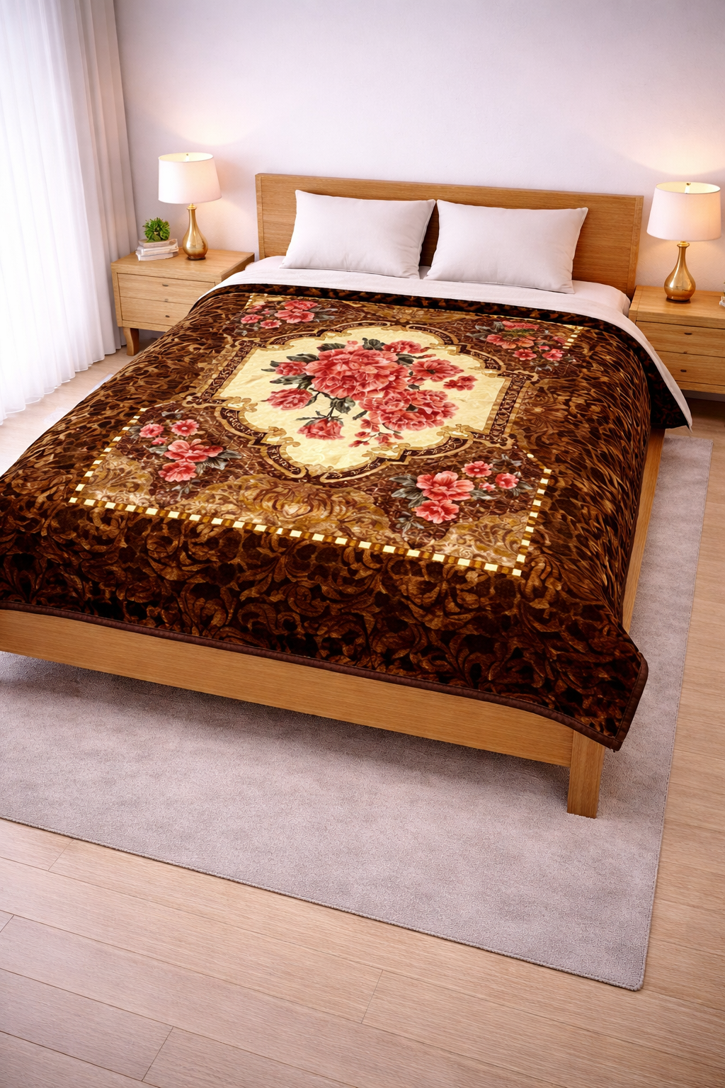 Butterfly Bed Blanket - Honey Brown