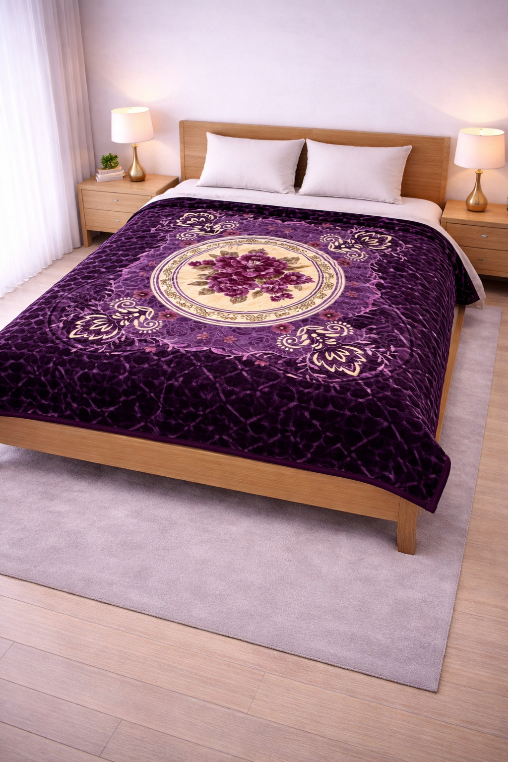 Butterfly Bed Blanket - Royal Purple