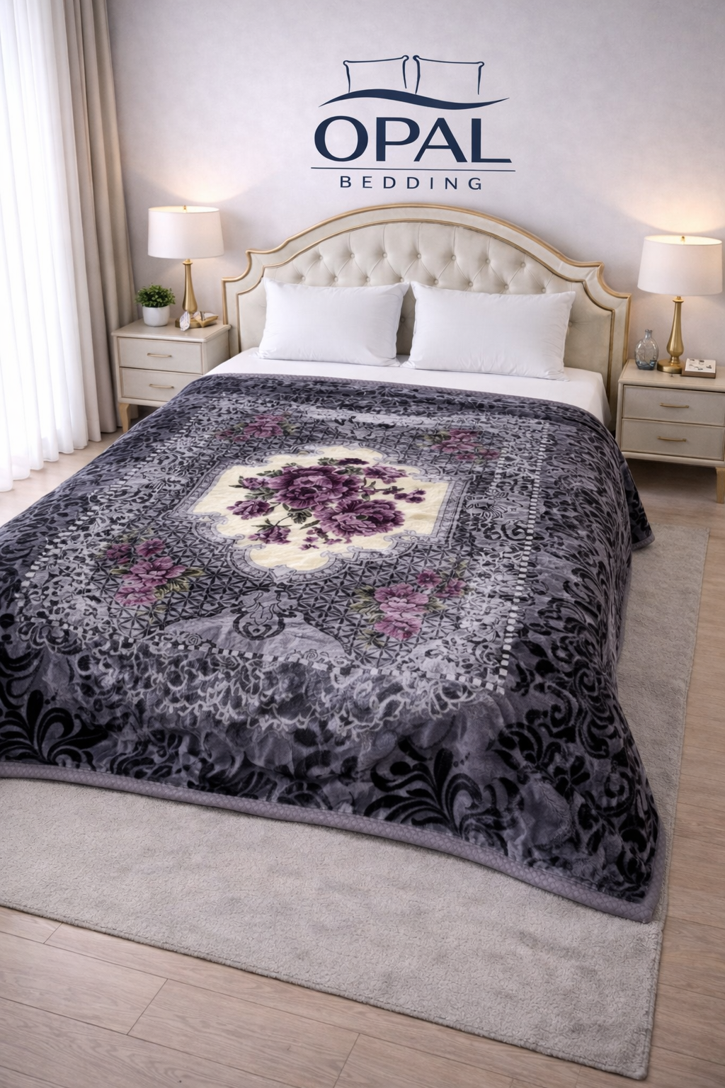 Delight Cloudy Bed Blanket - Charcoal Grey