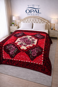 Delight Cloudy Bed Blanket - Deep Red