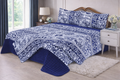 Flannel China Comforter 4pcs - Blue