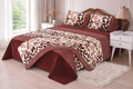 Flannel China Comforter 4pcs - Brown
