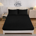 Black Stripe Satin Cotton Fitted Bedsheet - King Size