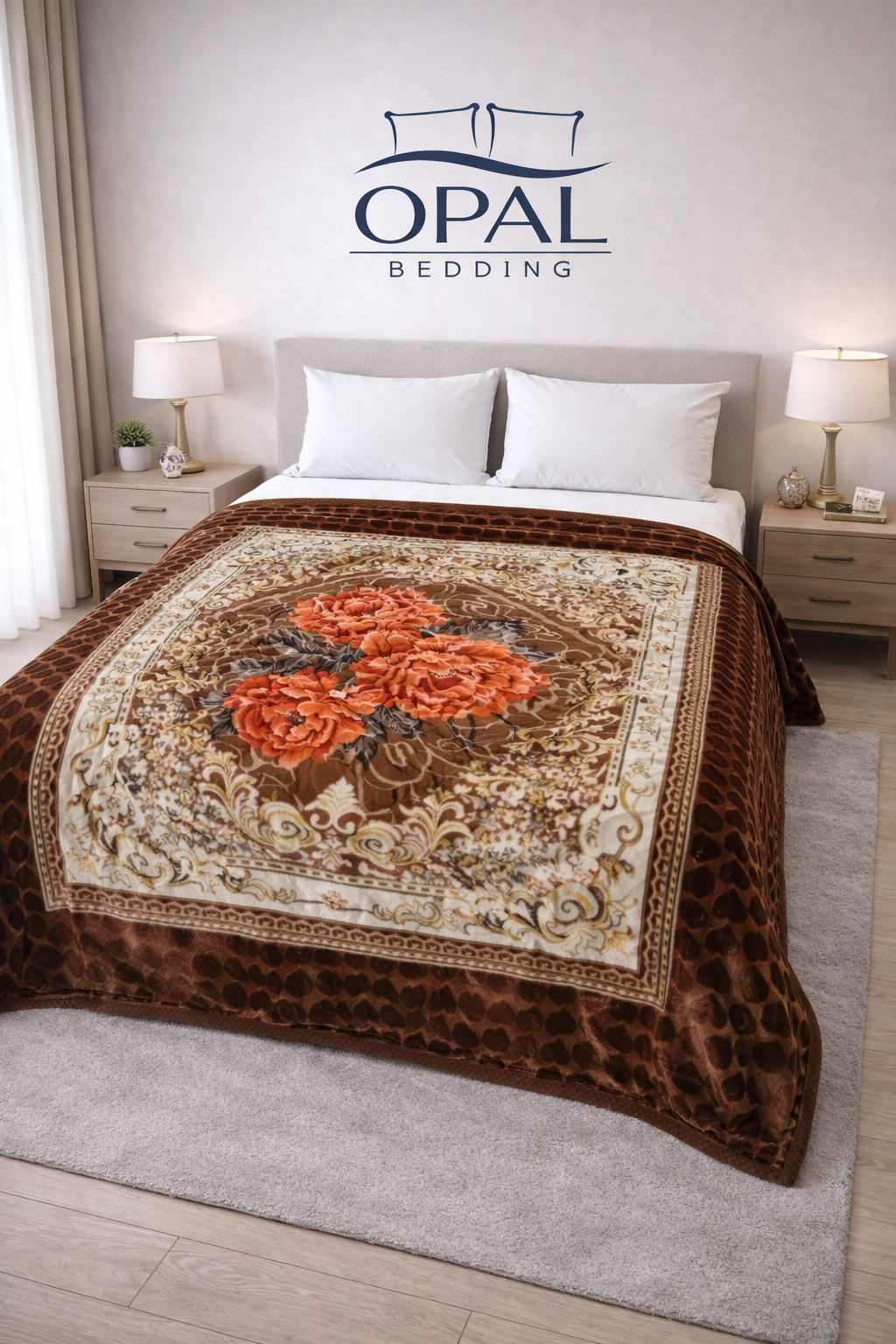 Climax Cloudy Bed Blanket - Beige Gold