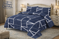 Micro Cotton 4-Piece Comforter Set - Navy Modern Grid